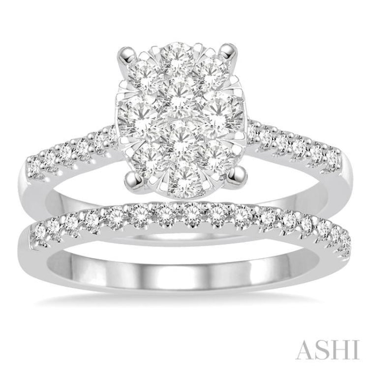 Oval Shape Lovebright Diamond Wedding Set