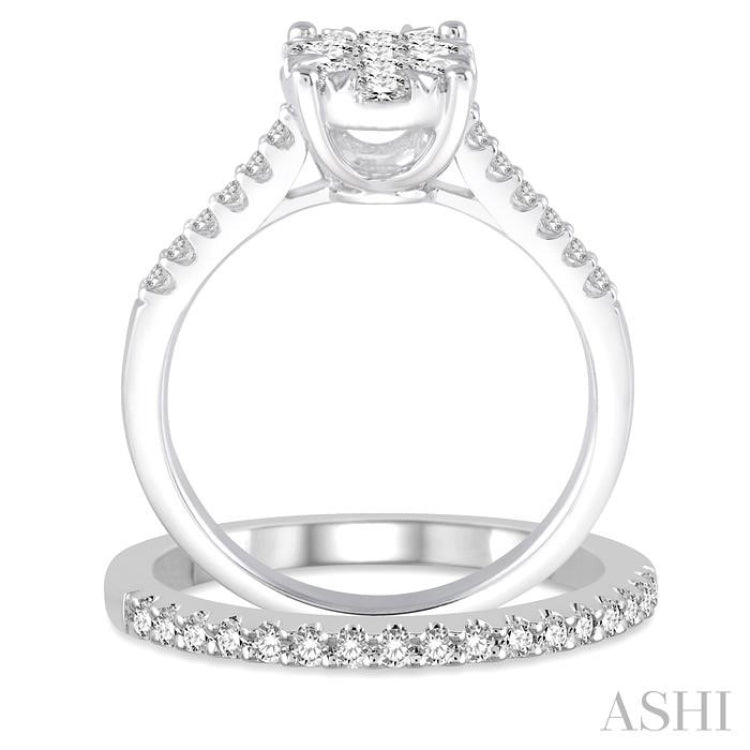 Oval Shape Lovebright Diamond Wedding Set