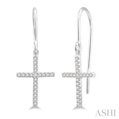 Cross Petite Diamond Fashion Earrings