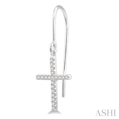 Cross Petite Diamond Fashion Earrings