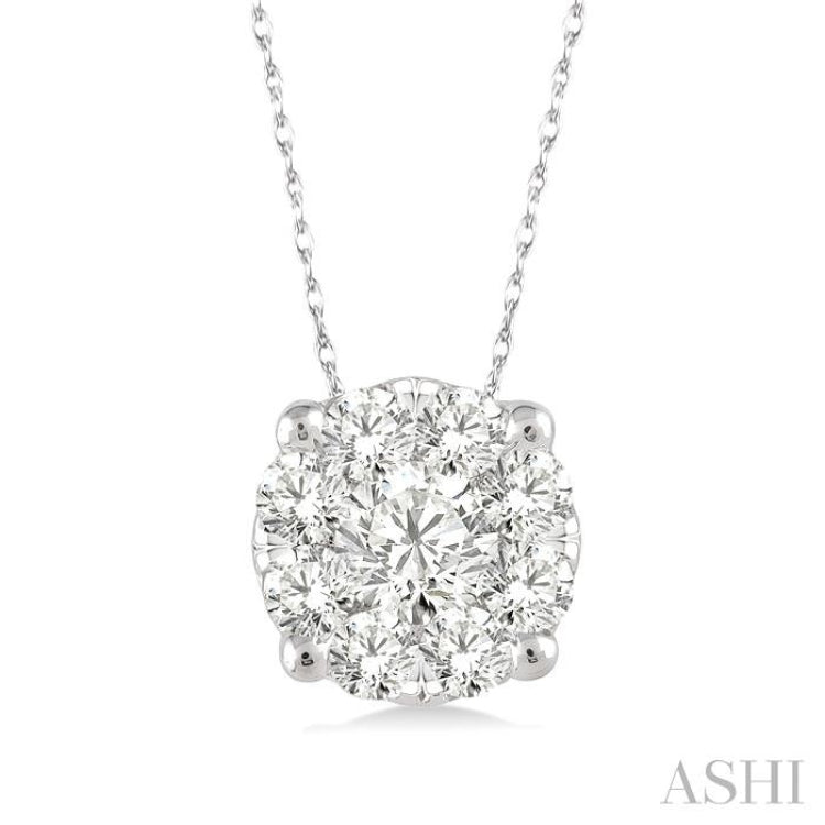 Round Shape Lovebright Essential Diamond Solitaire Pendant