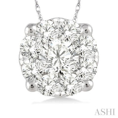 Round Shape Lovebright Essential Diamond Solitaire Pendant