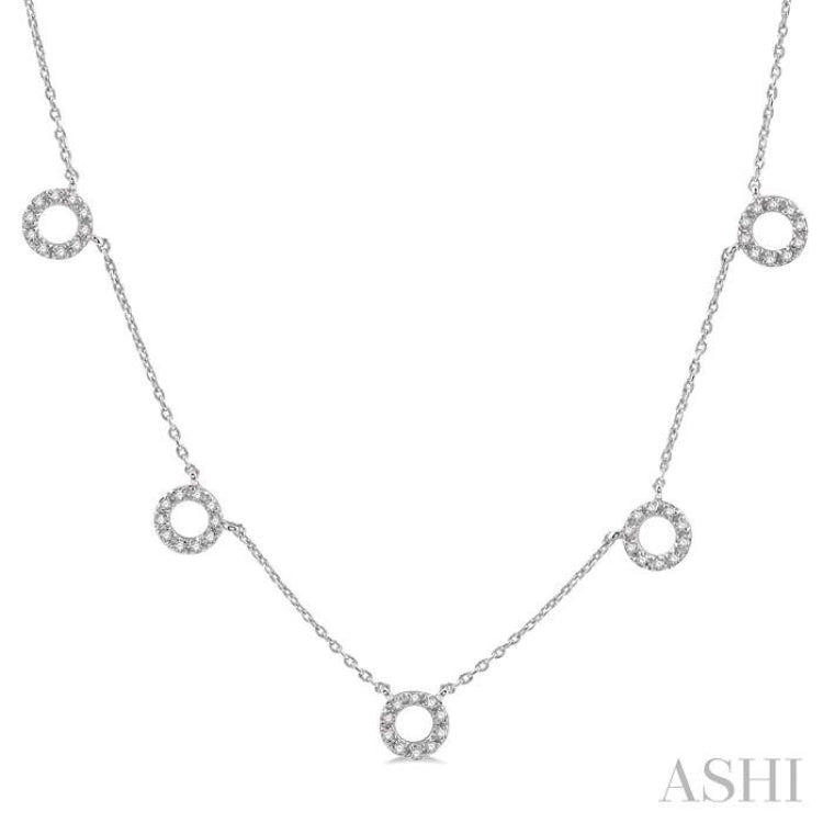 Circle Diamond Station Necklace