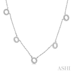 Circle Diamond Station Necklace