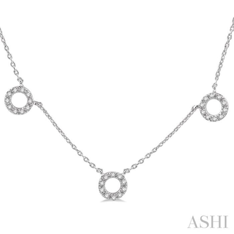 Circle Diamond Station Necklace