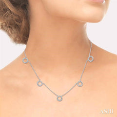 Circle Diamond Station Necklace