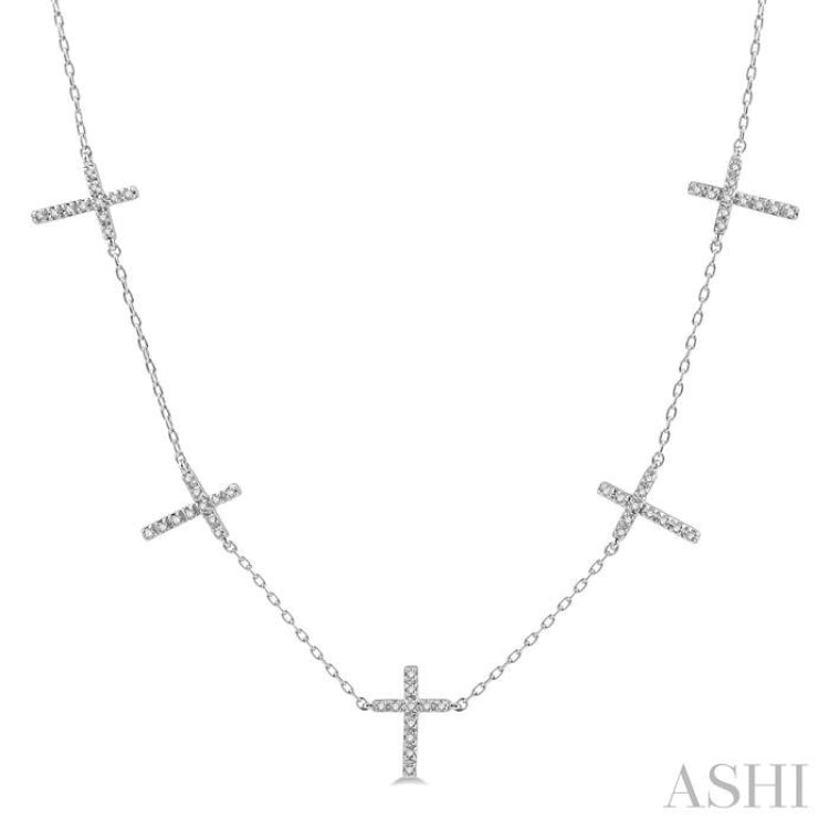 Cross Diamond Station Necklace