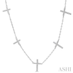 Cross Diamond Station Necklace