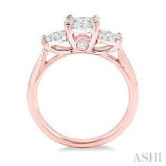 Round Shape Past Present & Future Lovebright Essential Diamond Engagement Ring