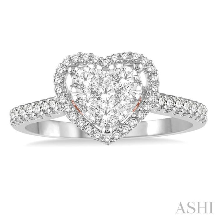 Heart Shape Halo Lovebright Essential Diamond Engagement Ring