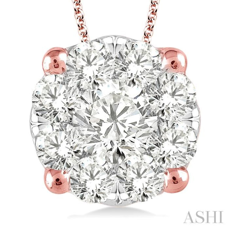 Round Shape Lovebright Essential Diamond Solitaire Pendant