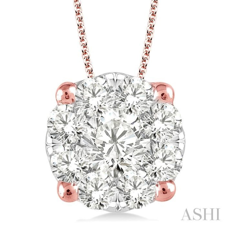 Round Shape Lovebright Essential Diamond Solitaire Pendant