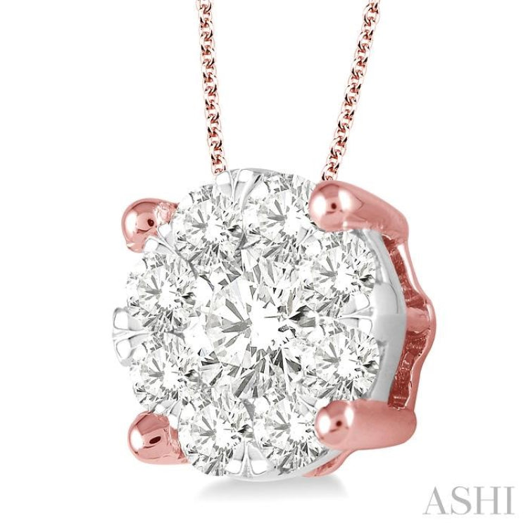 Round Shape Lovebright Essential Diamond Solitaire Pendant