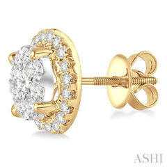 Round Shape Halo Lovebright Essential Diamond Earrings