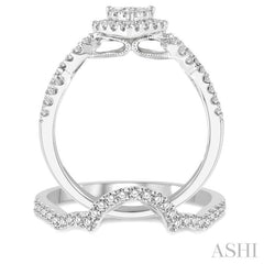 Pear Shape Halo Lovebright Diamond Wedding Set