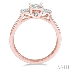 Round Shape Past Present & Future Lovebright Essential Diamond Engagement Ring