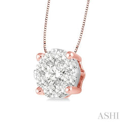 Round Shape Lovebright Essential Diamond Solitaire Pendant