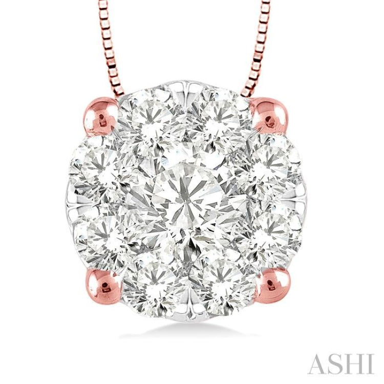 Round Shape Lovebright Essential Diamond Solitaire Pendant