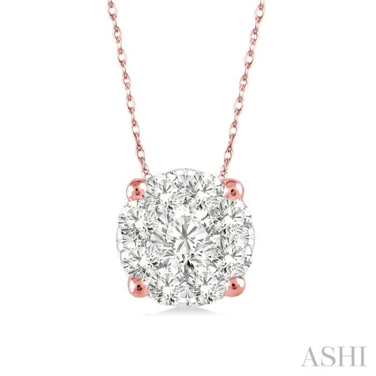 Round Shape Lovebright Essential Diamond Solitaire Pendant