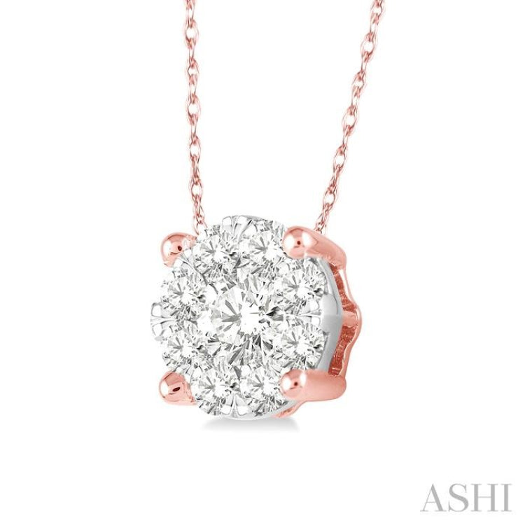 Round Shape Lovebright Essential Diamond Solitaire Pendant