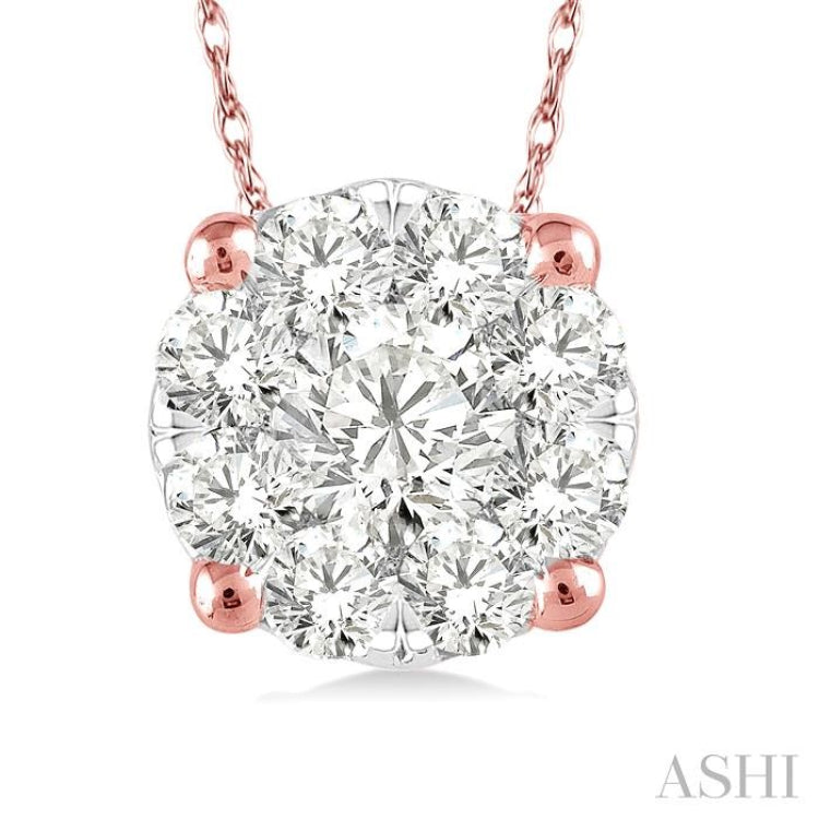 Round Shape Lovebright Essential Diamond Solitaire Pendant