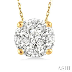 Round Shape Lovebright Essential Diamond Solitaire Pendant