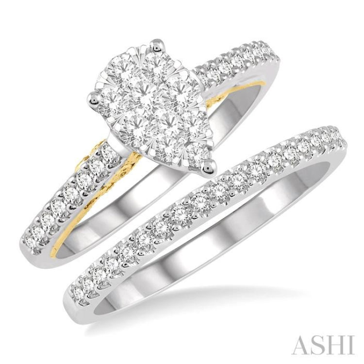 Pear Shape Lovebright Diamond Wedding Set