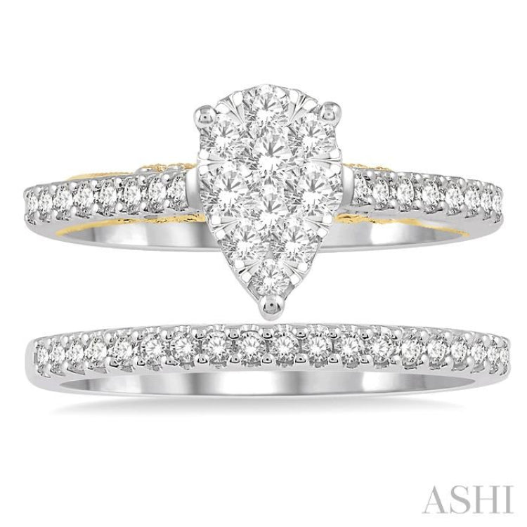 Pear Shape Lovebright Diamond Wedding Set