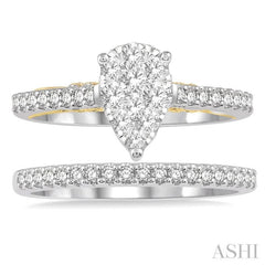 Pear Shape Lovebright Diamond Wedding Set