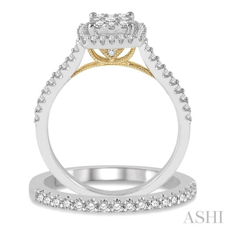 Halo Lovebright Diamond Wedding Set