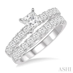 Princess Shape Endless Embrace Diamond Wedding Set