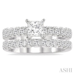 Princess Shape Endless Embrace Diamond Wedding Set