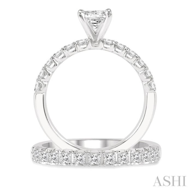 Princess Shape Endless Embrace Diamond Wedding Set