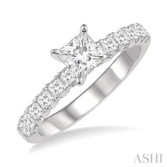 Princess Shape Endless Embrace Semi-Mount Diamond Engagement Ring