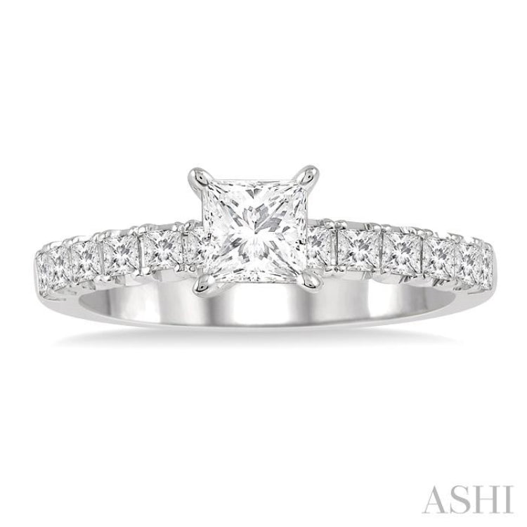 Princess Shape Endless Embrace Semi-Mount Diamond Engagement Ring