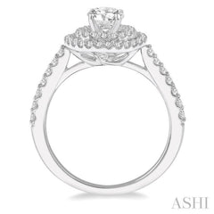 Round Shape Semi-Mount Halo Diamond Engagement Ring