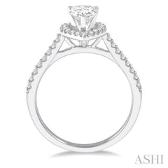 Pear Shape Halo Diamond Engagement Ring