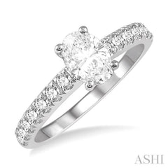 Oval Shape Semi-Mount Diamond Engagement Ring