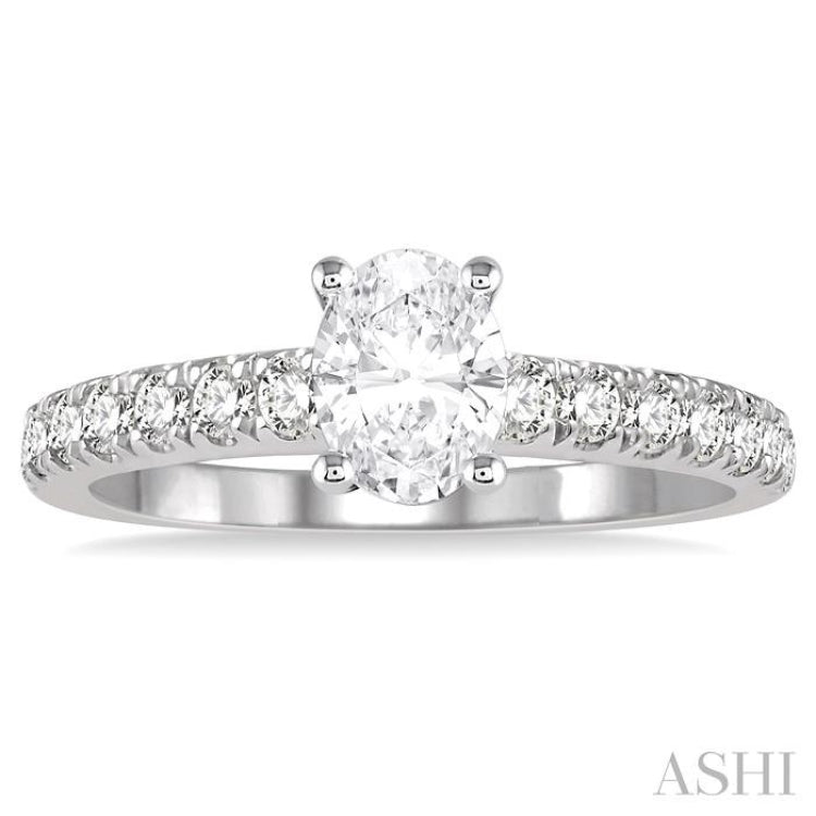 Oval Shape Semi-Mount Diamond Engagement Ring