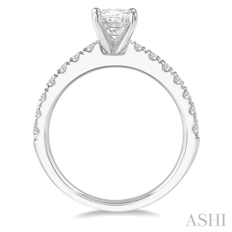 Oval Shape Semi-Mount Diamond Engagement Ring