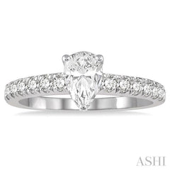 Pear Shape Semi-Mount Diamond Engagement Ring