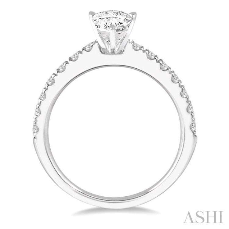 Pear Shape Semi-Mount Diamond Engagement Ring