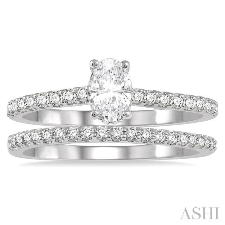 Oval Shape Diamond Wedding Set