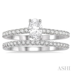 Oval Shape Diamond Wedding Set