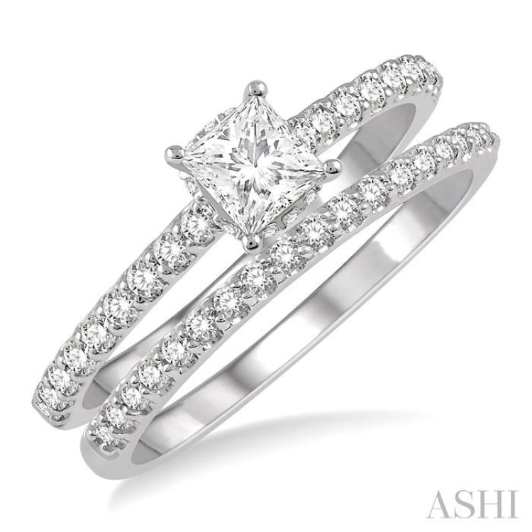 Princess Shape Diamond Wedding Set