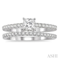 Princess Shape Diamond Wedding Set