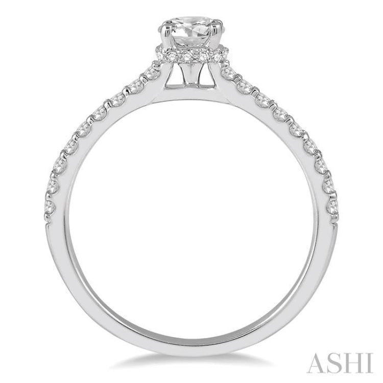 Round Shape Semi-Mount Diamond Engagement Ring