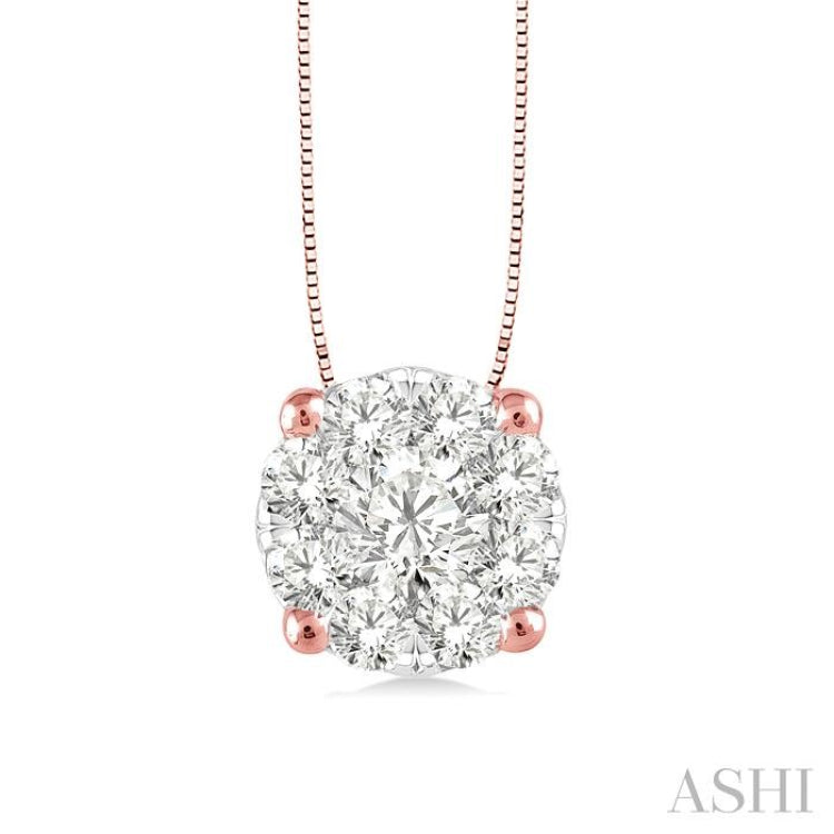 Round Shape Lovebright Essential Diamond Solitaire Pendant