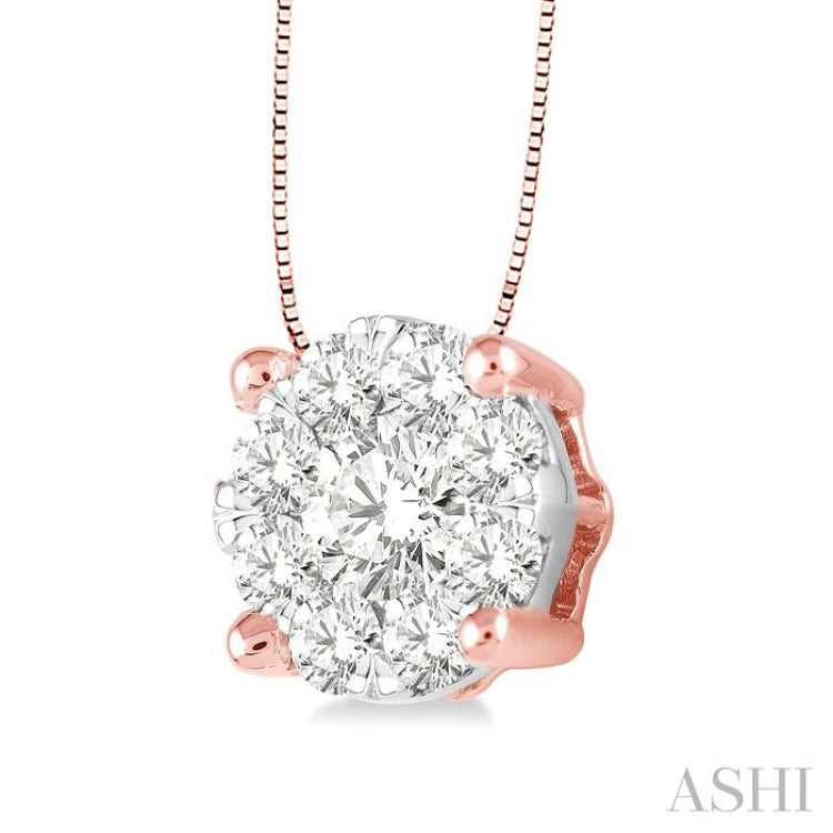 Round Shape Lovebright Essential Diamond Solitaire Pendant