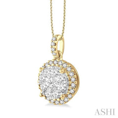 Round Shape Halo Lovebright Essential Diamond Pendant